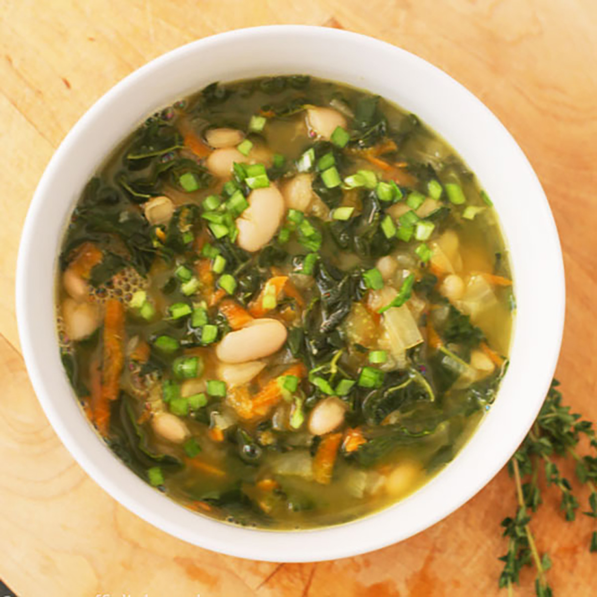 Kale and white bean soup