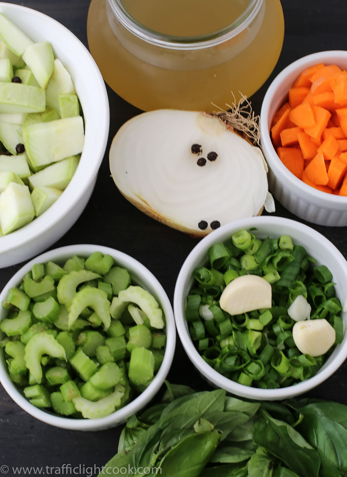 Green Squash Soup with Basil